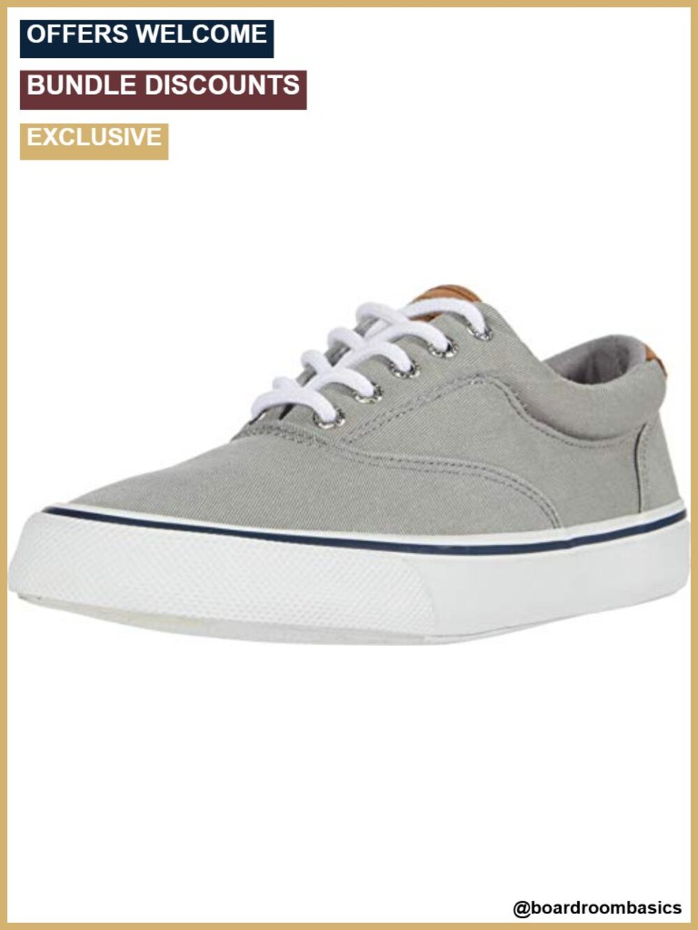 Sperry Men's Striper II Slip On Canvas Sneaker Easy On No-Slip Rubber Sole
